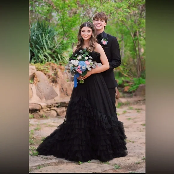 Sherri Hill Black Ballgown #55323 - Picture 4 of 11